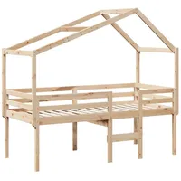 VidaXL Hochbett mit Dach 80x200 cm Massivholz Kiefer