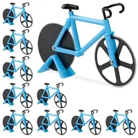Relaxdays 10 x Fahrrad Pizzaschneider, lustiger Pizzaroller mit Schneiderädern