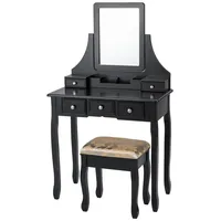Costway Schminktisch mit Hocker 5 Schubladen Abnehmbarer
