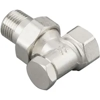 Sanicomfort Heizkörperverschraubung 3/8'', Eckform, vernickelt - Weiß