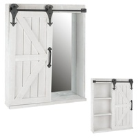 MuCoLa - Wandschrank Schiebetür Spiegelschrank Wandregal Weiß Hängeschrank Wandboard
