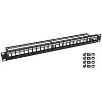 HMF 66445-02 UTP Keystone-Patchpanel für Serverschrank, 19 Zoll, 24