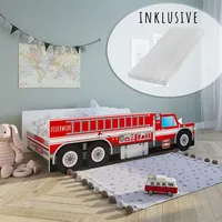 Kids Collective Autobett Kinderbett Jugendbett 80x160 cm mit Matratze