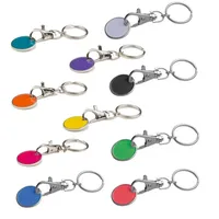 Livepac-Office 10x Metall Schlüsselanhänger mit Einkaufschip / 10 Farben