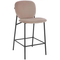 Home Deluxe Barhocker Samt CELDA Farbe: Hellbraun, Kunststoff, 44x93x52