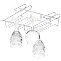 Relaxdays 2 x Weinglashalter, Schrankeinsatz Silber