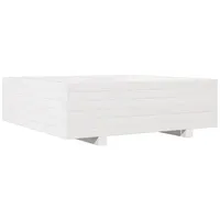 VidaXL Pflanzkübel Weiß 80x80x26,5 cm Massivholz Kiefer