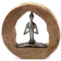 Creedwood SKULPTUR Yoga Log | 28cm, Mangoholz, Aluminium |