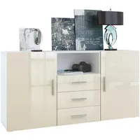 Vladon Sideboard, Creme, Holzwerkstoff, 138.5x71.5x35 cm, Wohnzimmer, Kommoden &