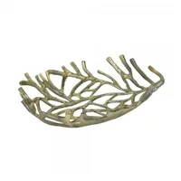 Lambert Dekoschale Corrie Schale flach, oval,Aluminium antik gold H