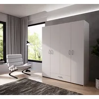 Forte ECONOBOX Drehtürenschrank, zeitloses Design mit alufarbigen Griffen.