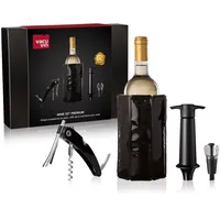 Vacu Vin Wein Premium 4-tlg., Weinzubehör-Set in Schwarz
