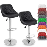 TRESKO Barhocker Barstuhl Tresenhocker Küchenhocker Hocker Loungesessel 2x schwarz
