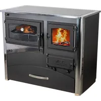 DanDiBo Ambiente Kaminofen mit Backfach und Herdplatte mit Glaskeramik