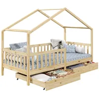 Idimex Hausbett ELEA aus massiver Kiefer, Kinderbett mit Rausfallschutz