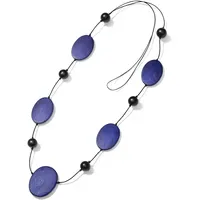 COLLEZIONE ALESSANDRO Lange Kette Rubylin blau / Holz