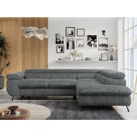 MKS Meble Ecksofa Sofa Grau, Wohnlandschaft L-Form mit Schlaffunktion