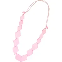 COLLEZIONE ALESSANDRO Lange Kette Raute Holz pink