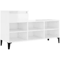 Furnicato Schuhregal Hochglanz-Weiß 102x36x60 cm Holzwerkstoff