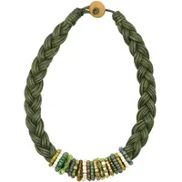 COLLEZIONE ALESSANDRO Kette mit Anhänger Alexa grün / Baumwolle