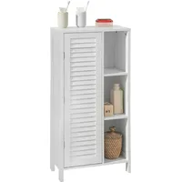 SoBuy Badezimmerschrank weiß Holzwerkstoff, 48x96x24 cm, Badezimmer, Badezimmerschränke, Midischränke