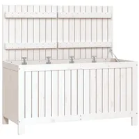 Furnicato Gartentruhe, Weiß, Holz, Rechteckig, 121x64x55 cm, Aufbewahrung &