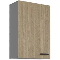 Küchen-Preisbombe Hängeschrank 60 cm mit Beleuchtung Fischgrät matt