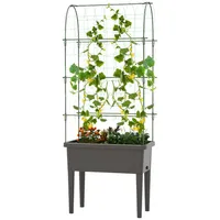 Costway Hochbeet Schwarz, Holz, 37x189x76 cm, Gartenzubehör, Hochbeete