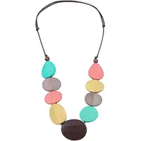 COLLEZIONE ALESSANDRO Lange Kette Quezon mehrfarbig / Holz