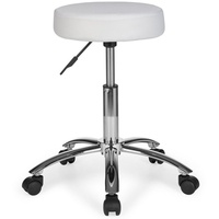 FineBuy Hocker Design Arbeitshocker Stoffbezug Sitzhocker mit Rollen Rollhocker