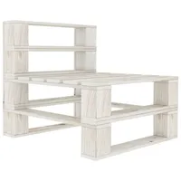 Furnicato Outdoor-Mittelsofa Paletten Holz Weiß