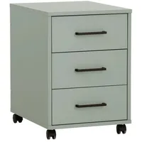 Proregal Rollcontainer Grün, Holz, 40x57x50 cm, Arbeitszimmer, Container