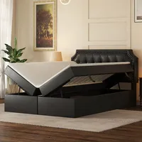 Flieks Polsterbett 140x200cm mit Stauraum, Boxspringbett mit Bettkasten und
