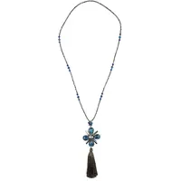 COLLEZIONE ALESSANDRO Lange Kette Strass Blau / Glas