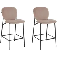 Home Deluxe Barhocker Samt CELDA Farbe: Hellbraun, Kunststoff, 44x93x52