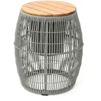 MARELIDA Beistelltisch Gartentisch oval fassförmig Gartenmöbel mit Behälter 49cm