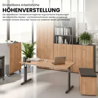 Bümö Schreibtisch Graphit, Graphit - PC Tisch für's Büro
