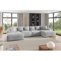 Fun Möbel Wohnlandschaft Sofa U-Form Designersofa MEGAN in Stoff