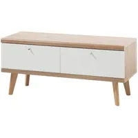 Furn.design Helge TV-Lowboard 107x50x40 cm Weiß/Eiche Massivholz