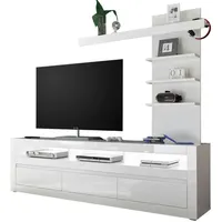 Furn.design Lowboard, weiß Weiß Hochglanz, grau Nachbildung, Uni, 3