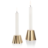 Iittala Aalto Kerzenhalter 2er Set, hergestellt aus Messing, mit