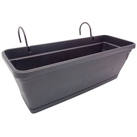 Buri Balkonkasten 50cm mit Halterung Blumenkasten Pflanzkasten Pflanztopf Blumentopf