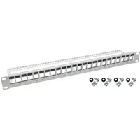 HMF 66445-07 UTP Keystone-Patchpanel für Serverschrank, 19 Zoll, 24