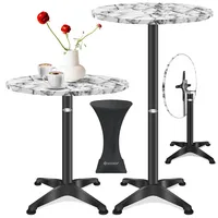 Kesser KESSER® 2in1 Stehtisch klappbar Bistrotisch Aluminium Edelstahlplatte höhenverstellbar