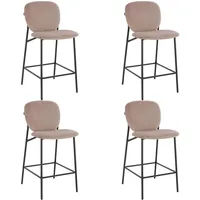 Home Deluxe Barhocker Samt CELDA Farbe: Hellbraun, Kunststoff, 44x93x52