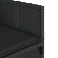 VidaXL 15-tlg. Garten-Essgruppe mit Kissen Schwarz Poly Rattan