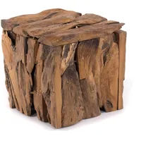 DESIGN DELIGHTS Hocker, Braun, Holz, 30x30x30 cm, Wohnzimmer, Hocker,
