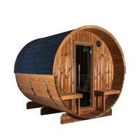 Sentiotec Kaski 240 Panorama Canopy Fasssauna Außensauna aus Thermo-Kiefer