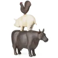 Moritz Deko-Figur Kuh Schwein und Hahn stehen aufeinander aus