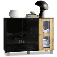 Vladon Sideboard, Eiche, Holzwerkstoff, 107x81x35 cm, Wohnzimmer, Kommoden &